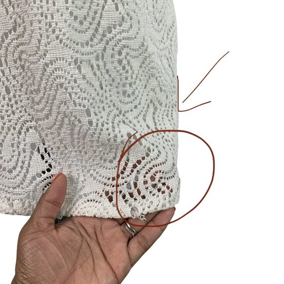 TRINA TURK Womens Size 2 White 3/4 Bell Sleeve V-Neck Crochet Knit Lined  Formal - Picture 7 of 11